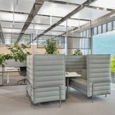 Alcove Four Seater Acoustic Privacy Lounge High Back Fabric Sofa Meeting Booth with Table - Gavisco Office Furniture